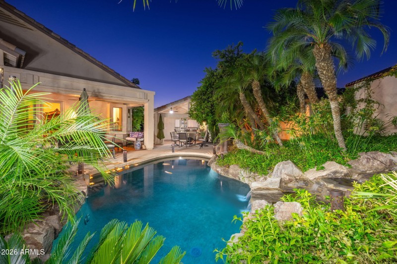 Lush Green and Palm Trees