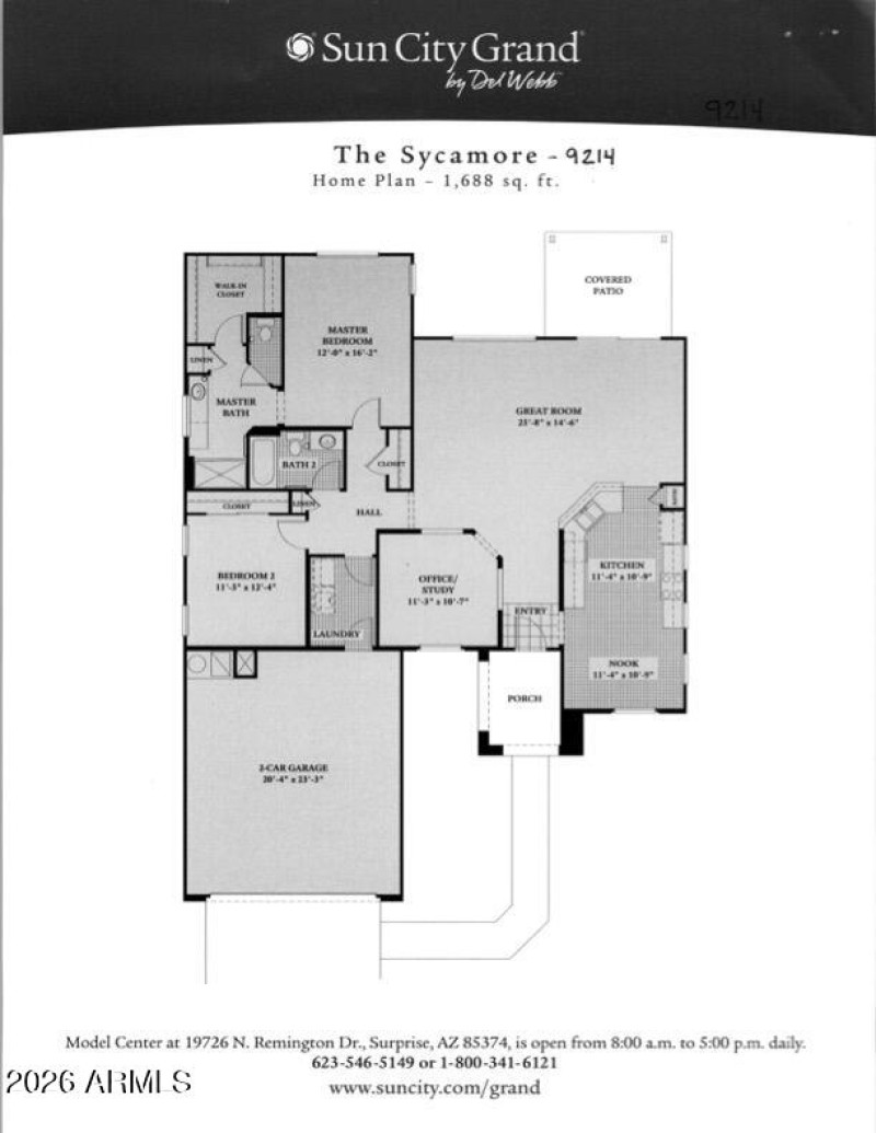 Sycamore Floor Plan 9214