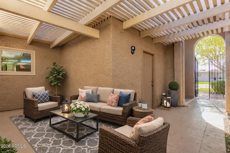 Virtually Staged Covered Front Patio