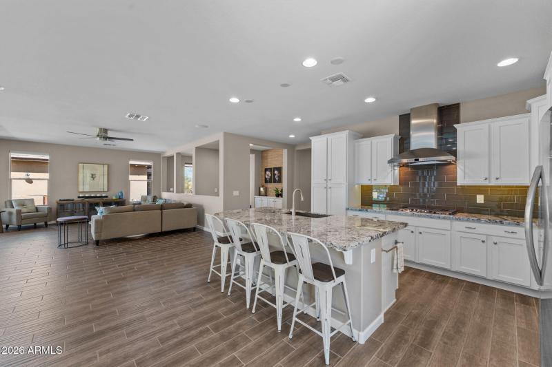 View from dining area to great room