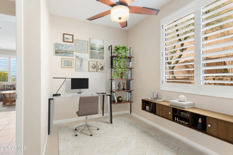 Primary Bedroom office alcove staged