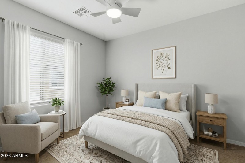 Virtually Staged Bedroom 3 or Office