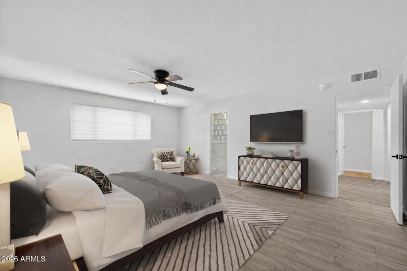 Primary Bedroom Staged