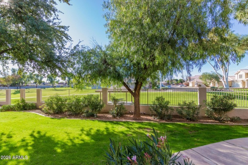 Lush green landscaping