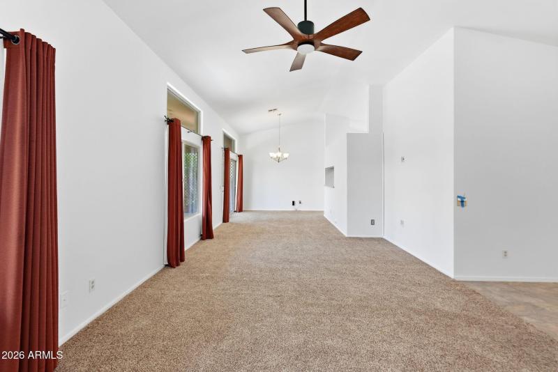 Living area to dining
