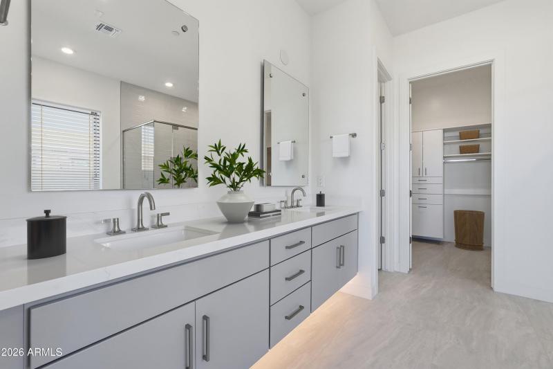 Virtually Staged Primary Bathroom