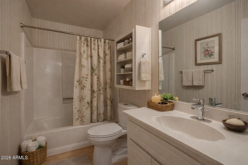 Cozy and serene bathroom setting
