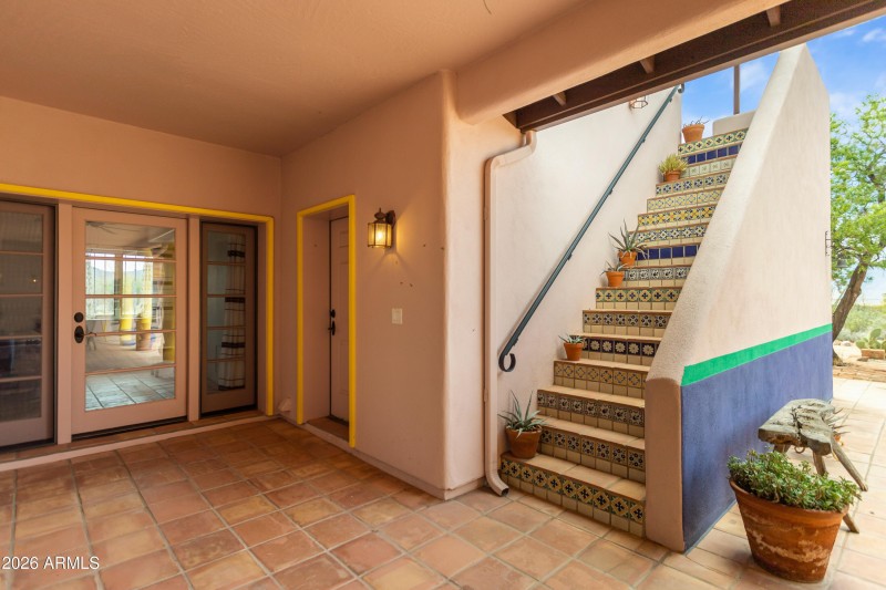 Breezway to Garage and stairs to Office