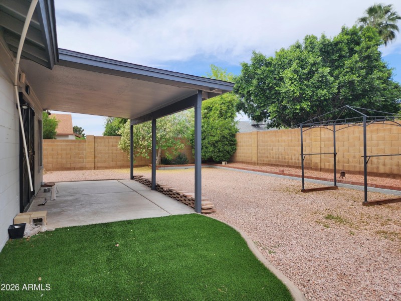 Large covered back patio
