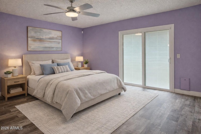Serene master bedroom with modern touche