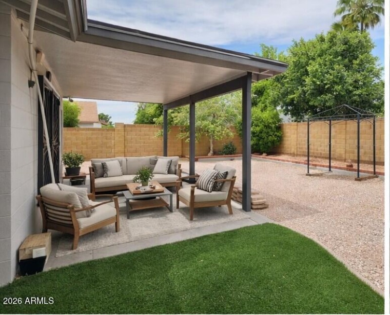 Patio virtually staged