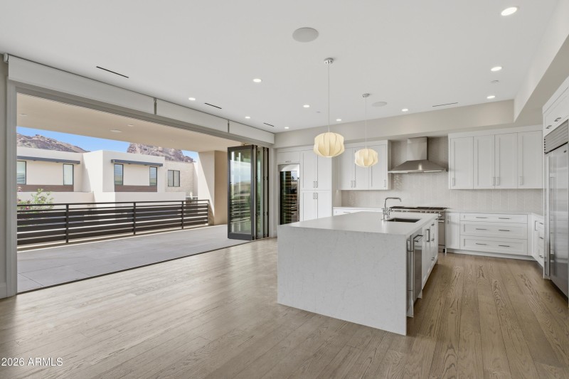 Kitchen open to patio