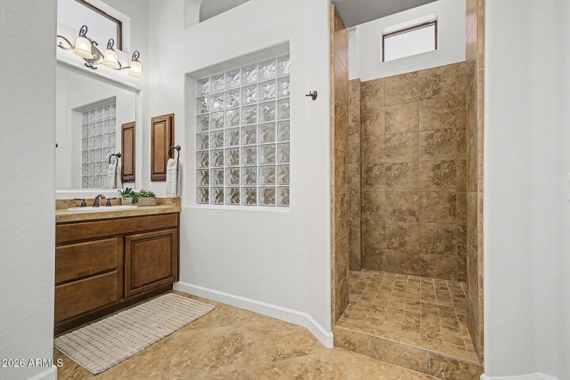 Private walk in shower