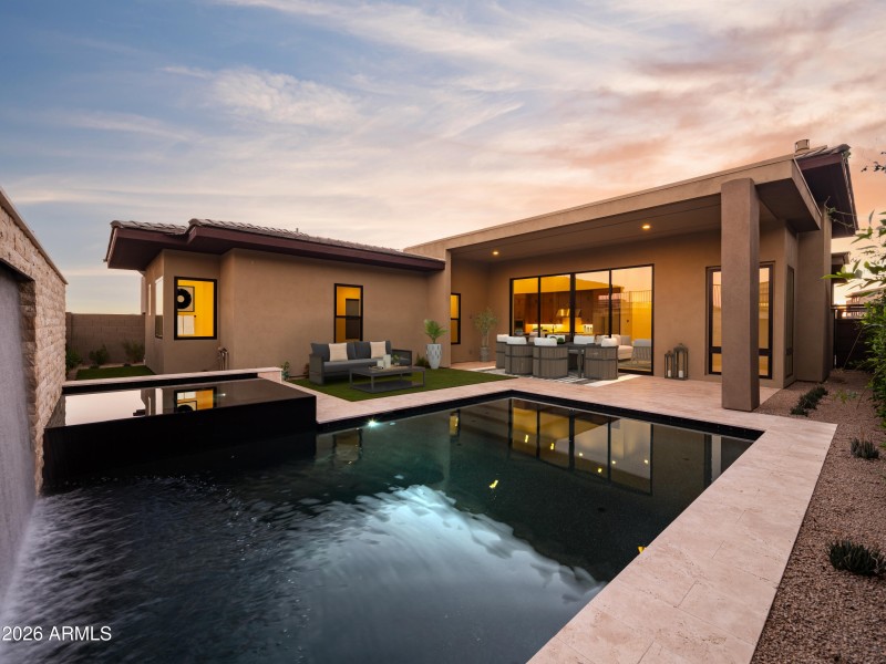 Virtually staged rear yard