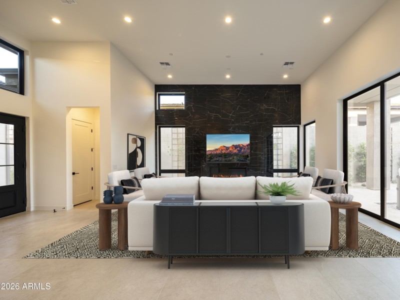 Virtually staged great room