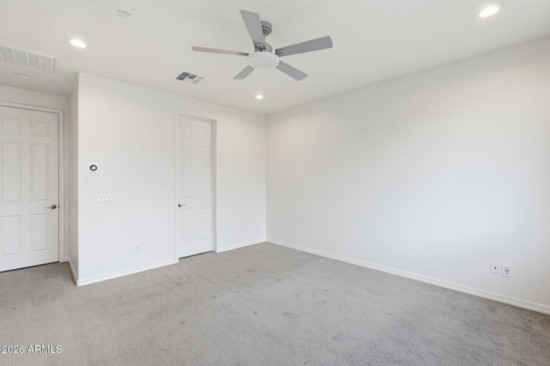 Master suite with 2 walk-in closets