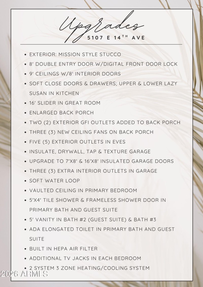 Upgrades List