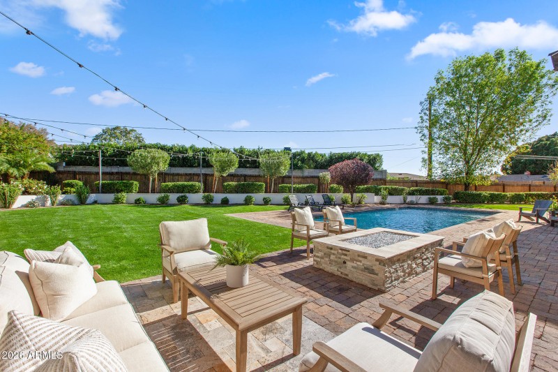 Backyard entertaining area