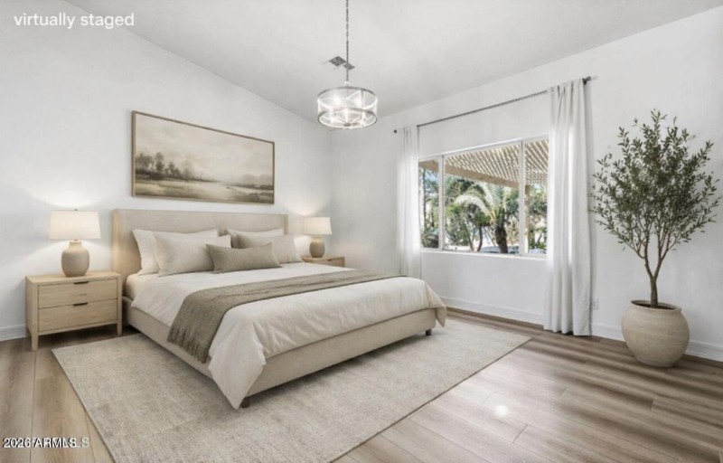 Virtually Staged Primary w/ King Bed