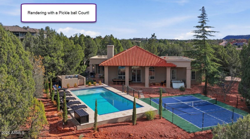 36 Rendering with a pickleball court