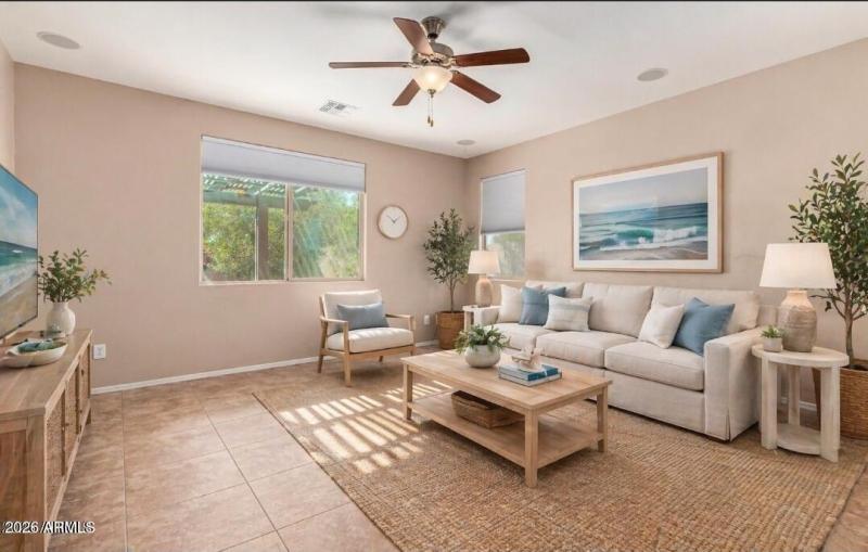 virtually staged family room