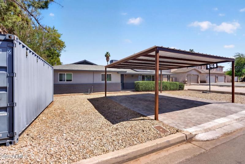 Covered Parking & Storage Area