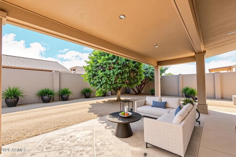 Backyard virtually staged
