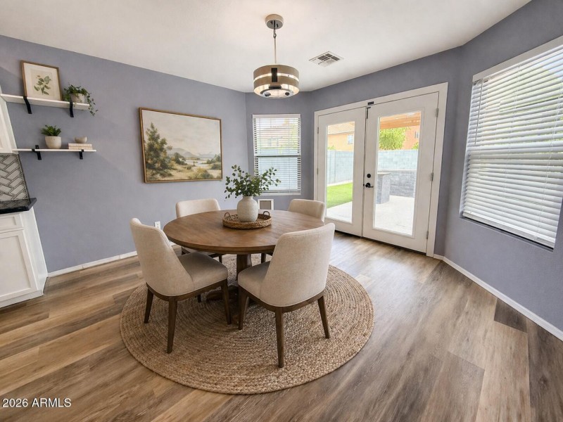 virtually staged kitchen table