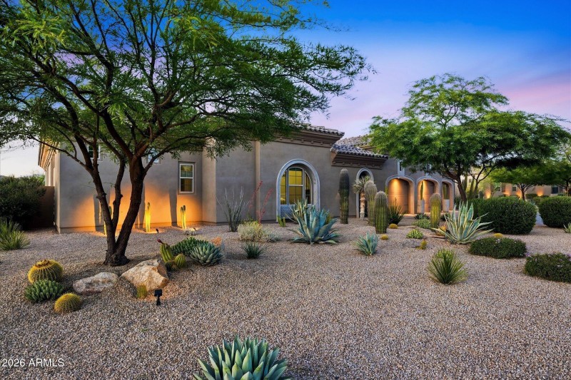 Front Elevation w Desert Landscape