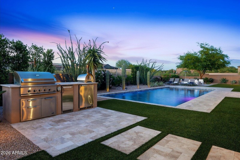 Outdoor Kitchen With Built-In Grill