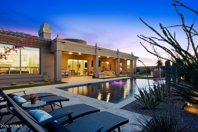 Backyard Retreat With Poolside Lounging