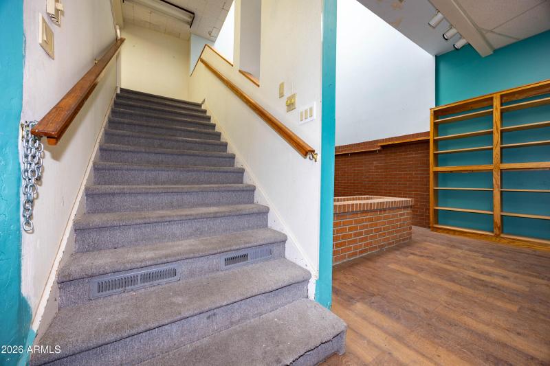 Stairs from ground level to loft space