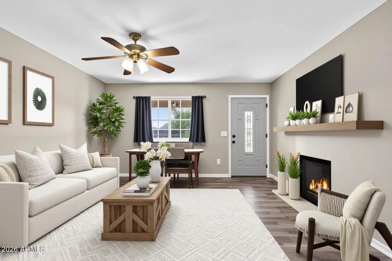 Living room AI staged 3