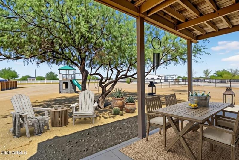Patio - backyard AI staged