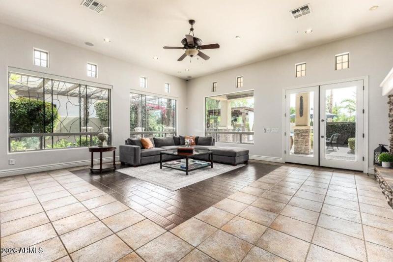 Family Room with chimney