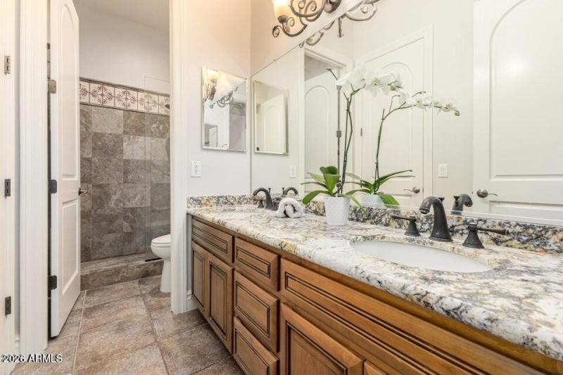 Jack and Jill Bathroom with double sink