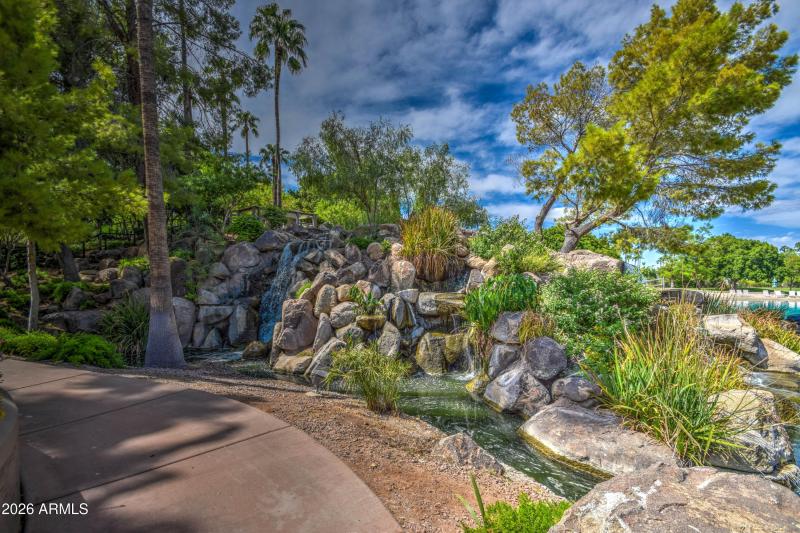 Val Vista Lakes Clubhouse Waterfall