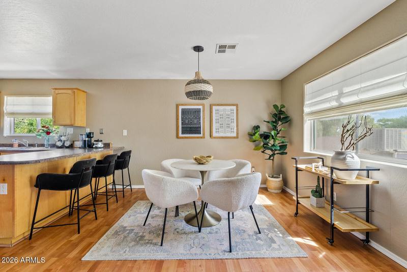 Dining and Kitchen Wide View