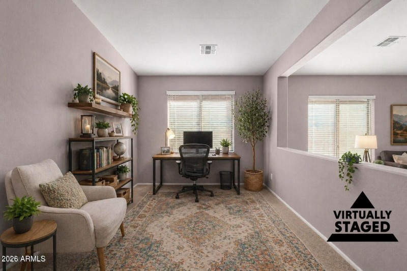 Virtually Staged Office Area