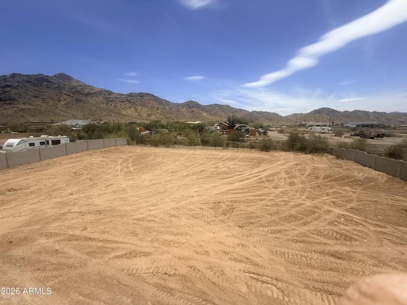 Freshly graded back lot