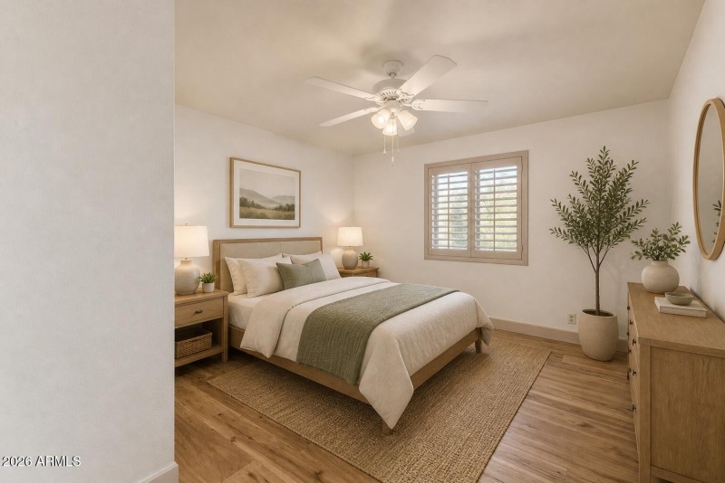 Virtually Staged secondary Bedroom