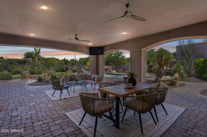 Twilight Covered Patio