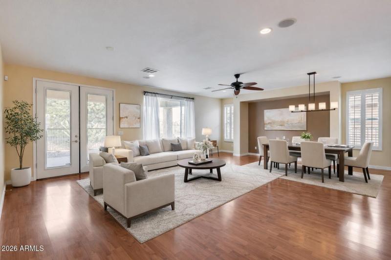 VIRTUAL STAGED - Living Room and Dining