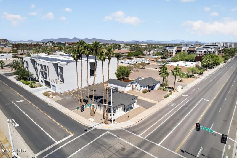 Aerial toward Old Town