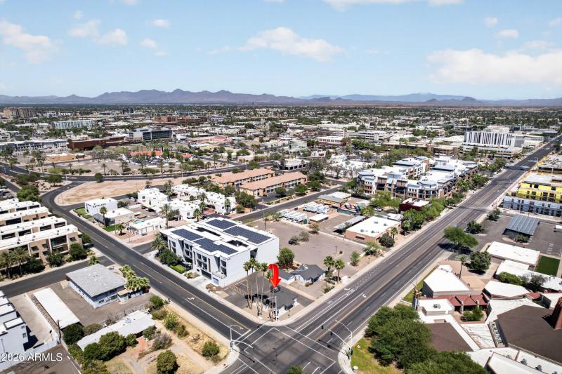 Aerial toward Old Town
