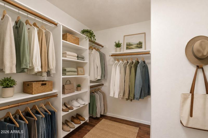 Primary Closet Virtually Staged