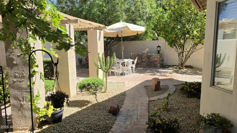 Backyard white table