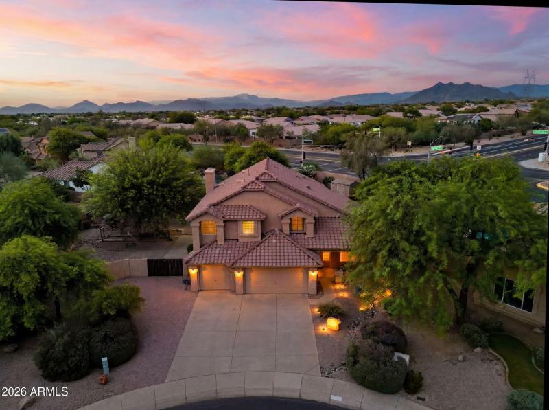 Aerial sunset view