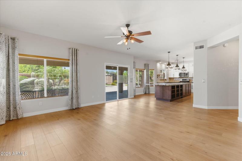 Living room and kitchen