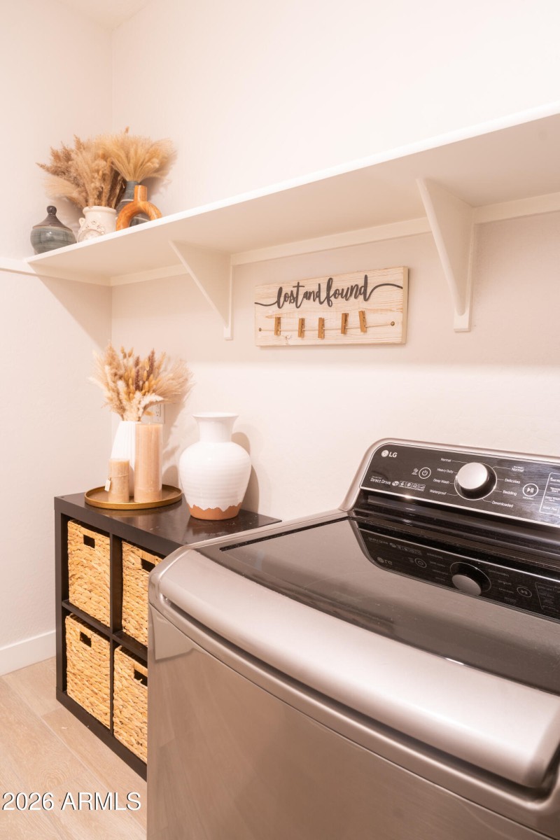 Storage in washer/dryer area